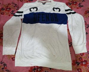 Trendy White & Blue Long Sleeve tshirt