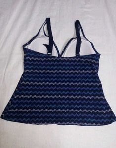 Chic Navy Chevron Swim Dress