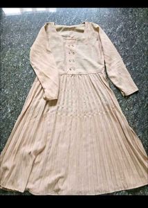 Elegant Beige Pleated dress