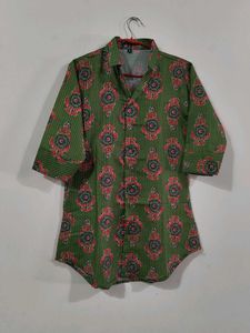 Green Ethnic Printed Kurta