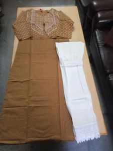 Brown Kurta Set with Jacket
