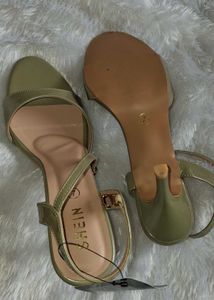Elegant Olive Green Strappy Heels