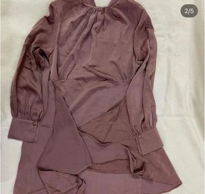 Elegant Mauve Knot Front Dress