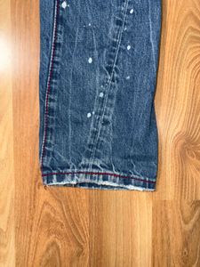 Japanese Brand Distressed Paint Splatter Jeans