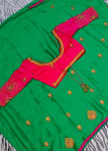 Sea  green colour saree