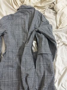 Plaid Double-Breasted Blazer