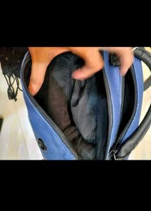 Blue Handbag with Eyelet Detail