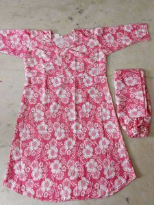 Pink Floral Kurta Set