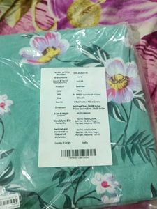 Beautiful Floral double bed sheet with 2 pillow co