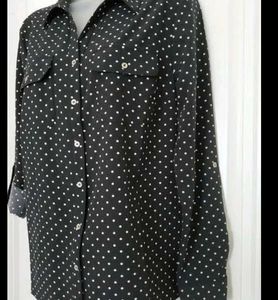 Chic Polka Dot Button-Up Shirt