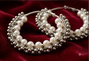 Elegant Pearl Hoop Earrings