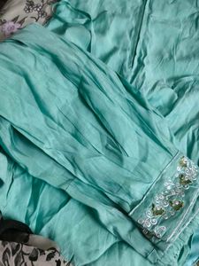 Embroidered Teal Kurta