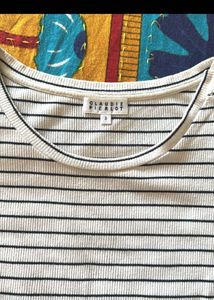 Classic Striped T-Shirt with Button Detail