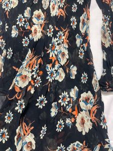 y2k Floral Print Embellished kurti Top