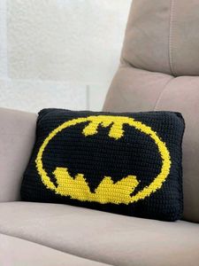 Handmade Batman Crochet Cushion