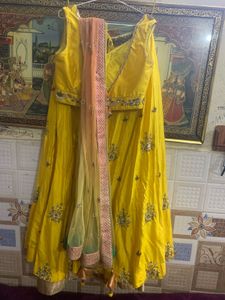 Yellow Embroidered Lehenga Choli Set