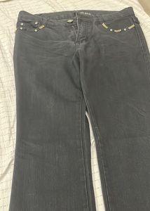 Women's Grey Embellished Jeans