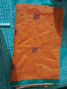 Orange Embroidered Saree