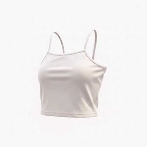 Sleek White Spaghetti Strap Crop Top