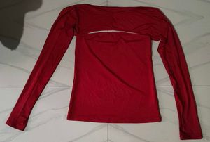 NEWME Maroon Square Neck Top