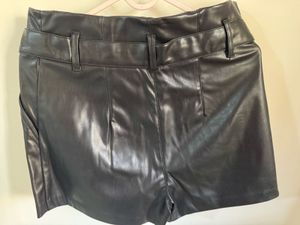 Belted Faux Leather Shorts