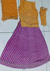 Vibrant Striped  rajputi suit