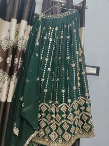 Emerald Green Embellished Lehenga Set