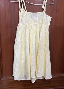 Shein Lemon Yellow Textured Sundress