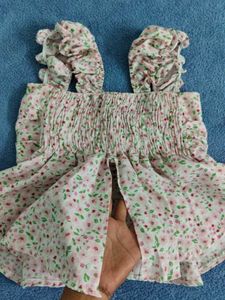 Floral Print Bow Top