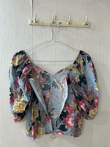 Chic Floral Puff Sleeve Top