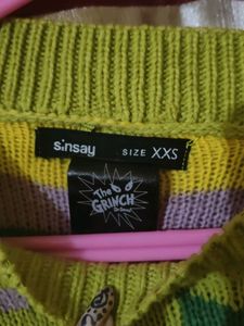 Grinch Face Knit Sweater