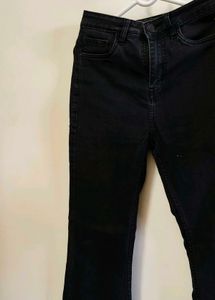 Flared Black Denim Jeans