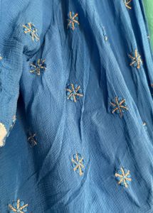Embroidered Blue Ombre Kurta Set