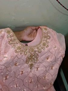 Beautiful Peach Embellished Gown