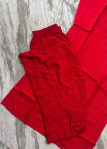 Red Kurta Set with leggings
