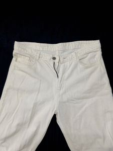 White Wide Leg Baggy Denim Jeans