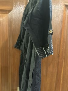 Elegant Black Kurta with Embellished Neckline