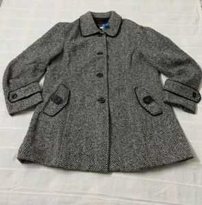Herringbone Tweed Coat