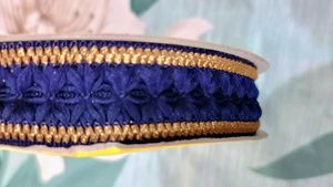 Decorative Blue &amp; Gold Fabric Trim