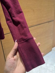 Burgundy long sleeve top