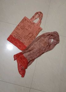 Stylish Printed Dupatta with Matching Bag