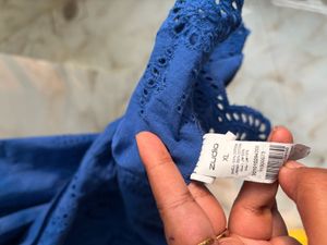 ZUDIO Blue Smocked Tiered Midi Dress