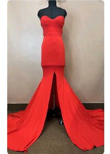 Stunning Red Strapless Mermaid Dress
