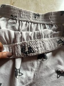 Cat Print Cotton Shorts