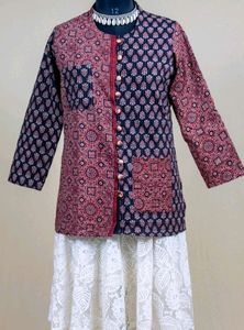 New Without Tag- Hand Block Ajrakh Kurta