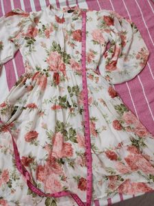 Floral Print Tiered Midi Dress
