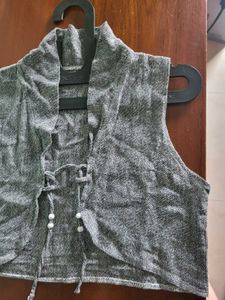 Grey Cropped Vest