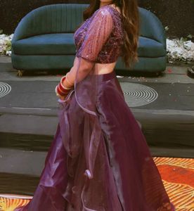Stunning Purple handwork Lehenga Choli Set