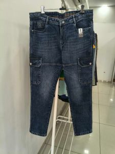 Men's Stylish Blue Cargo Jeans