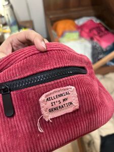 Max Maroon Corduroy Waist Bag
